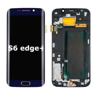 Pantalla S6 Edge+ Plus con marco (Frame) Azul ORIGINAL