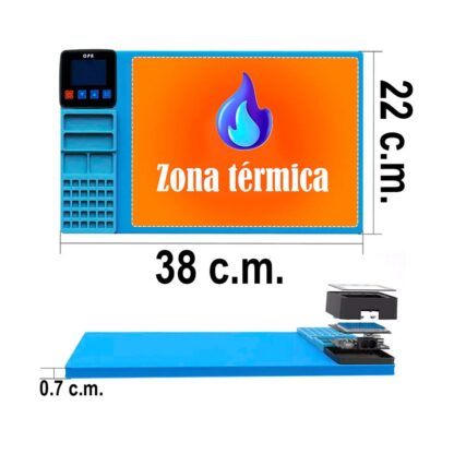 Almohadilla térmica · tapete para separar · despegar · pantallas y tapas de celulares